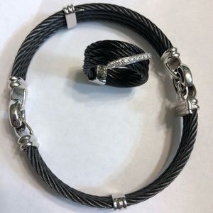 Charriol Black PVD stainless steel cable & Diamond